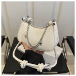 Trendy Mini Shoulder Bag with Chain Detail – Cute Y2K Style Handbag for Women (Black, Green, White, Pink) - Image 7