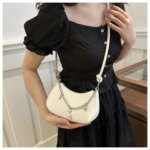 Trendy Mini Shoulder Bag with Chain Detail – Cute Y2K Style Handbag for Women (Black, Green, White, Pink) - Image 15
