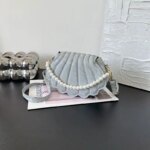 Elegant Shell Shape Pearl Handbag for Women – Trendy Crossbody & Shoulder Mini Party Bag (Blue, White, Pink, Ash) - Image 18