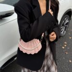 Elegant Shell Shape Pearl Handbag for Women – Trendy Crossbody & Shoulder Mini Party Bag (Blue, White, Pink, Ash) - Image 35
