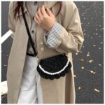 Elegant Shell Shape Pearl Handbag for Women – Trendy Crossbody & Shoulder Mini Party Bag (Blue, White, Pink, Ash) - Image 32