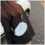 Elegant Shell Shape Pearl Handbag for Women – Trendy Crossbody & Shoulder Mini Party Bag (Blue, White, Pink, Ash) - Image 30