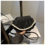 Elegant Shell Shape Pearl Handbag for Women – Trendy Crossbody & Shoulder Mini Party Bag (Blue, White, Pink, Ash) - Image 13