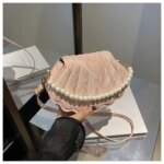 Elegant Shell Shape Pearl Handbag for Women – Trendy Crossbody & Shoulder Mini Party Bag (Blue, White, Pink, Ash) - Image 12