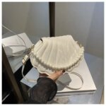 Elegant Shell Shape Pearl Handbag for Women – Trendy Crossbody & Shoulder Mini Party Bag (Blue, White, Pink, Ash) - Image 9