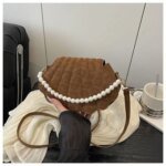 Trendy Shell Shape Pearl Handbag for Women – Stylish Crossbody & Shoulder Mini Bag (Pink, Brown, Cream, Black) - Image 9