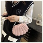 Trendy Shell Shape Pearl Handbag for Women – Stylish Crossbody & Shoulder Mini Bag (Pink, Brown, Cream, Black) - Image 13