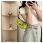 Chic Mini Crossbody Bag for Women – Stylish Leather Shoulder Purse with Gold Clasp (Black, White, Pink, Green, Beige) - Image 5