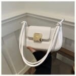 Chic Mini Crossbody Bag for Women – Stylish Leather Shoulder Purse with Gold Clasp (Black, White, Pink, Green, Beige) - Image 7