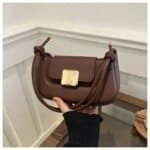 Chic Mini Crossbody Bag for Women – Stylish Leather Shoulder Purse with Gold Clasp (Black, White, Pink, Green, Beige) - Image 9