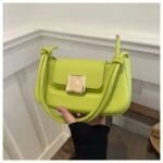 Chic Mini Crossbody Bag for Women – Stylish Leather Shoulder Purse with Gold Clasp (Black, White, Pink, Green, Beige) - Image 11