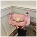Chic Mini Crossbody Bag for Women – Stylish Leather Shoulder Purse with Gold Clasp (Black, White, Pink, Green, Beige) - Image 12
