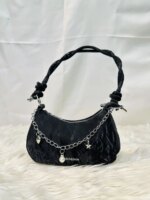 Trendy Mini Shoulder Bag with Chain Detail – Cute Y2K Style Handbag for Women (Black, Green, White, Pink) - Image 2