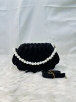 Trendy Shell Shape Pearl Handbag for Women – Stylish Crossbody & Shoulder Mini Bag (Pink, Brown, Cream, Black) - Image 2