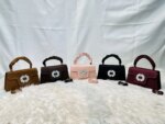 Elegant Top Handle Handbag with Crystal Buckle – Luxury Mini Crossbody Bag for Women (Brown, Pink, Black, Burgundy, Mustard) - Image 2