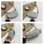 Elegant Mini Shoulder Bag with Pearl Chain – Trendy Women’s Handbag (White, Pink, Black, Ash) - Image 14