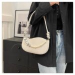 Elegant Mini Shoulder Bag with Pearl Chain – Trendy Women’s Handbag (White, Pink, Black, Ash) - Image 6