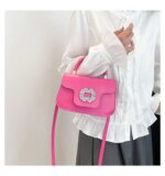 Luxury Mini Top Handle Handbag for Women – Elegant Rhinestone Buckle Crossbody Purse (Pink, Black, Green, White, Orange) - Image 8