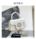 Luxury Mini Top Handle Handbag for Women – Elegant Rhinestone Buckle Crossbody Purse (Pink, Black, Green, White, Orange) - Image 11