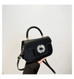 Luxury Mini Top Handle Handbag for Women – Elegant Rhinestone Buckle Crossbody Purse (Pink, Black, Green, White, Orange) - Image 12