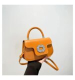Luxury Mini Top Handle Handbag for Women – Elegant Rhinestone Buckle Crossbody Purse (Pink, Black, Green, White, Orange) - Image 14