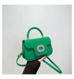 Luxury Mini Top Handle Handbag for Women – Elegant Rhinestone Buckle Crossbody Purse (Pink, Black, Green, White, Orange) - Image 16