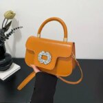 Luxury Mini Top Handle Handbag for Women – Elegant Rhinestone Buckle Crossbody Purse (Pink, Black, Green, White, Orange) - Image 4