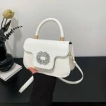 Luxury Mini Top Handle Handbag for Women – Elegant Rhinestone Buckle Crossbody Purse (Pink, Black, Green, White, Orange) - Image 6