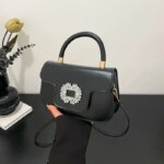 Luxury Mini Top Handle Handbag for Women – Elegant Rhinestone Buckle Crossbody Purse (Pink, Black, Green, White, Orange) - Image 7