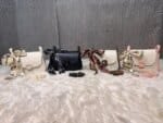 Trendy Mini Crossbody Bag for Women with Silk Scarf – Stylish Flap Shoulder Purse in Cream, Beige & Pink - Image 15