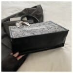Elegant Floral Pattern Tote Bag with Scarf – Large Capacity Fashion Handbag for Women (Pink, Black, White, Silver) - Image 9