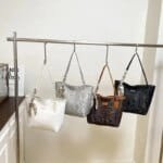 Large Tote Bag with Scarf Detail – Stylish Python Texture Shoulder Bag for Women (Brown, White, Silver, Black)