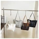 Large Tote Bag with Scarf Detail – Stylish Python Texture Shoulder Bag for Women (Brown, White, Silver, Black) - Image 6