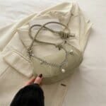Trendy Mini Shoulder Bag with Chain Detail – Cute Y2K Style Handbag for Women (Black, Green, White) - Image 11