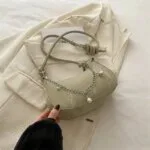 Trendy Mini Shoulder Bag with Chain Detail – Cute Y2K Style Handbag for Women (Black, Green, White) - Image 11