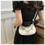Trendy Mini Shoulder Bag with Chain Detail – Cute Y2K Style Handbag for Women (Black, Green, White) - Image 13