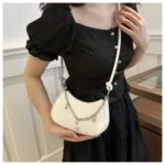 Trendy Mini Shoulder Bag with Chain Detail – Cute Y2K Style Handbag for Women (Black, Green, White) - Image 15