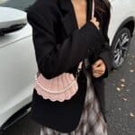 Elegant Shell Shape Pearl Handbag for Women – Trendy Crossbody & Shoulder Bag (Blue, White, Pink, Ash) - Image 35