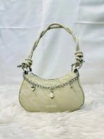 Trendy Mini Shoulder Bag with Chain Detail – Cute Y2K Style Handbag for Women (Black, Green, White) - Image 4