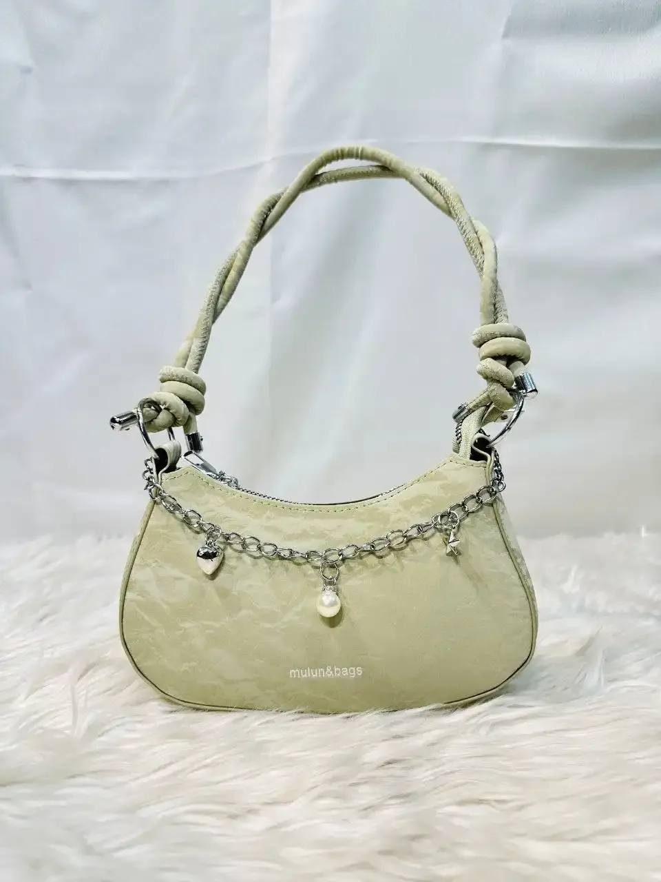 Trendy Mini Shoulder Bag with Chain Detail – Cute Y2K Style Handbag for Women (Black, Green, White) - Image 4
