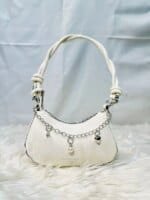 Trendy Mini Shoulder Bag with Chain Detail – Cute Y2K Style Handbag for Women (Black, Green, White) - Image 3