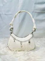 Trendy Mini Shoulder Bag with Chain Detail – Cute Y2K Style Handbag for Women (Black, Green, White) - Image 3