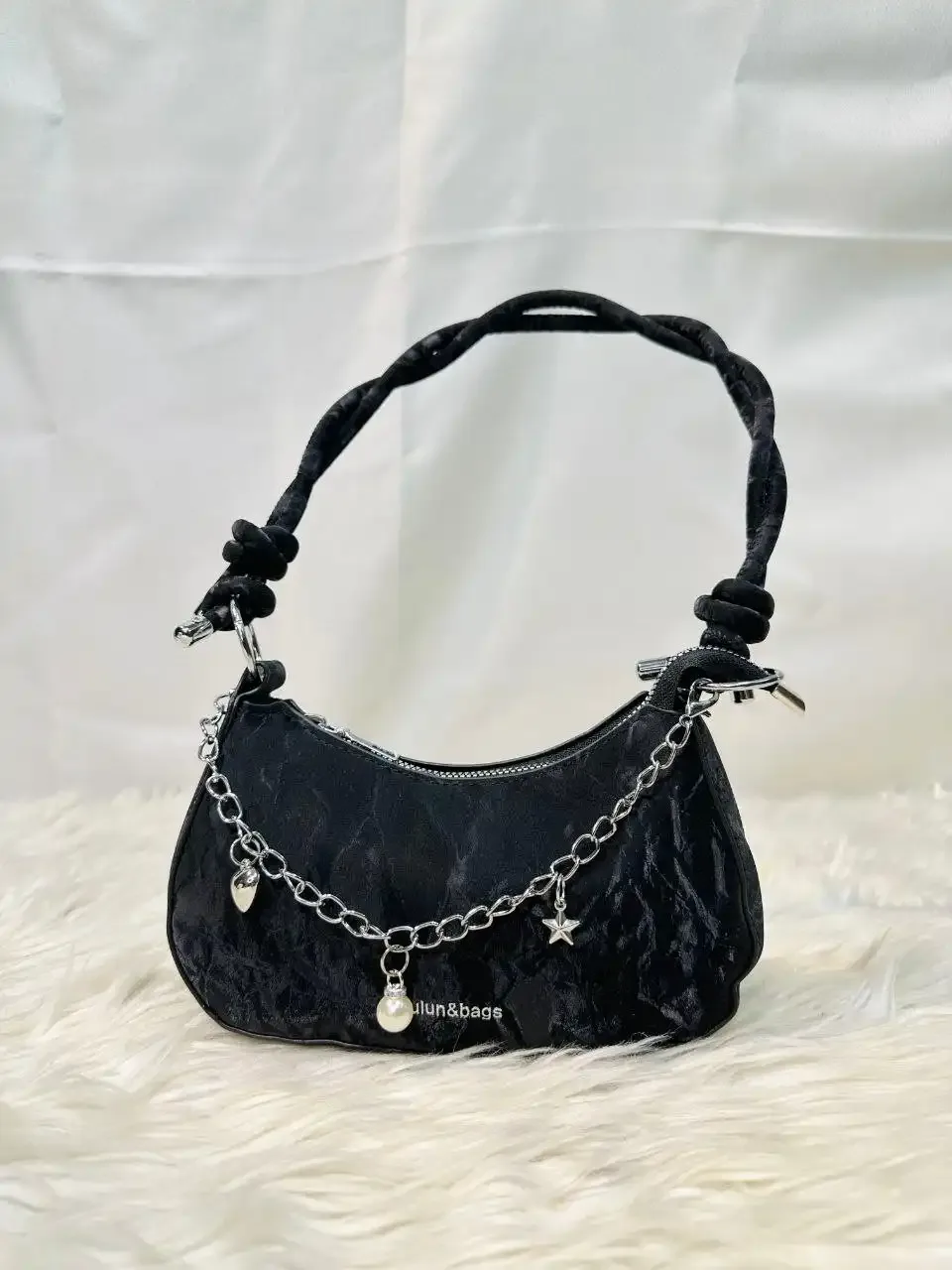 Trendy Mini Shoulder Bag with Chain Detail – Cute Y2K Style Handbag for Women (Black, Green, White) - Image 2
