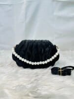 Elegant Shell Shape Pearl Handbag for Women – Trendy Crossbody & Shoulder Bag (Blue, White, Pink, Ash) - Image 6