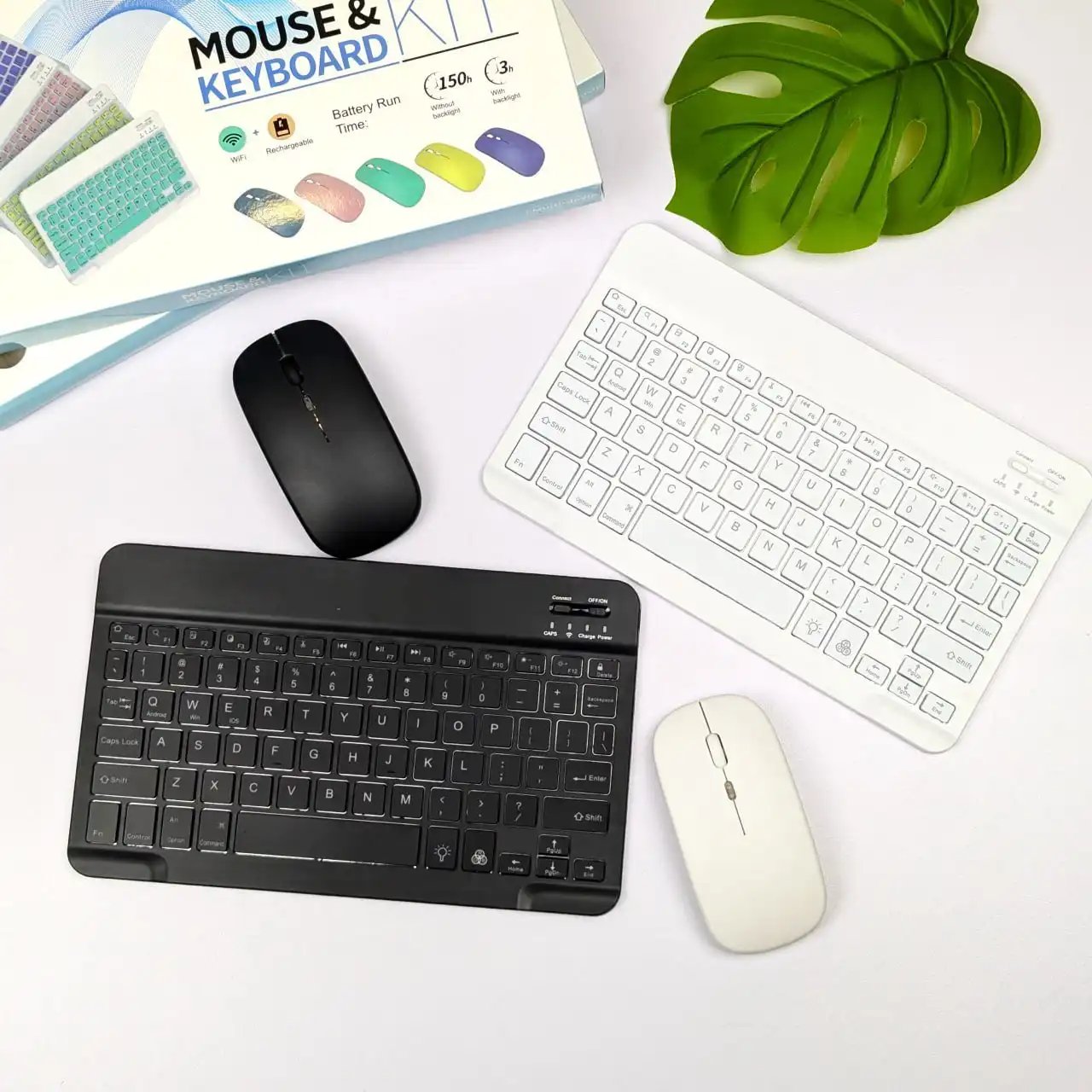 6244519343718862592 Rechargeable Bluetooth RGB Wireless Keyboard & Mouse Combo - Image 1