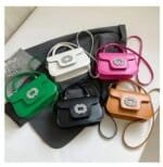 Luxury Mini Top Handle Handbag for Women – Elegant Rhinestone Buckle Crossbody Purse in Pink, Black, Green, White & Orange - Image 10