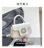 Luxury Mini Top Handle Handbag for Women – Elegant Rhinestone Buckle Crossbody Purse in Pink, Black, Green, White & Orange - Image 11