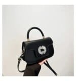 Luxury Mini Top Handle Handbag for Women – Elegant Rhinestone Buckle Crossbody Purse in Pink, Black, Green, White & Orange - Image 12