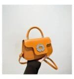 Luxury Mini Top Handle Handbag for Women – Elegant Rhinestone Buckle Crossbody Purse in Pink, Black, Green, White & Orange - Image 14