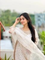 Women's Premium White Embroidered Salwar Kameez Set with Dupatta | Elegant Party Wear Pakistani Style Dress - Image 6